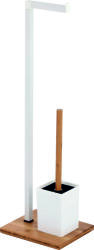 BISK Erga Plain, szabadon álló WC papír tartó wc kefével, fehér matt-barna, ERG-07619 (ERG-07619)