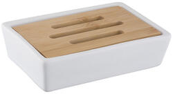 BISK Erga Pure, álló szappantartó, fehér matt-barna, ERG-06577 (ERG-06577)