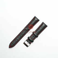  Curea Piero Magli neagră, cusătură roșie, model aligator QR 18mm - 085931101