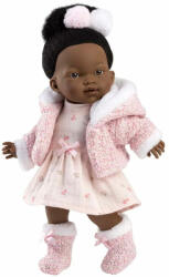 Llorens Zoé baba rózsaszín kabátban és ruhában 28 cm (28036L)