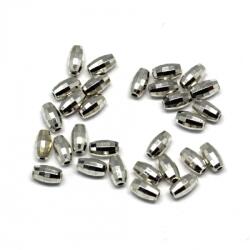  Margele Argint 925 Tub Fatatet - Discoteque Cut Bead 5.0 x 2.8 mm - 2 Buc