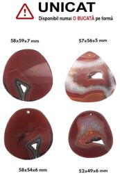  Pandantiv Agata Sardonix Druzy Picatura cu Gaura - 52-58 x 49-59 x 5-7 mm