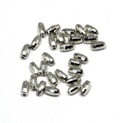 Margele Argint 925 Tub Fatetat - Discoteque Cut Bead 4.0 x 7.0 mm - 2 Buc