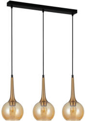 Italux Lustra moderna bronz liniara cu 3 pendule din sticla Faver (PND-42361-3-BRO-AMB)