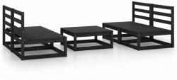 vidaXL Set mobilier de grădină, 5 piese, negru, lemn masiv de pin (3075243)