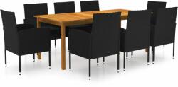 vidaXL Set mobilier de grădină, 9 piese, negru (3067931) - comfy