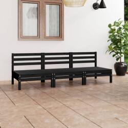 vidaXL Set mobilier de grădină, 3 piese, negru, lemn masiv de pin (3082446) - comfy