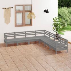 vidaXL Set mobilier de grădină, 7 piese, gri, lemn masiv de pin (3083096) - comfy