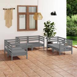 vidaXL Set mobilier de grădină, 6 piese, gri, lemn masiv de pin (3082584) - comfy