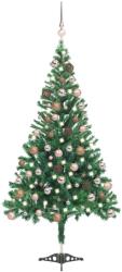 vidaXL Brad de Crăciun artificial cu LED-uri&globuri 180 cm 564 ramuri (3077575) - comfy