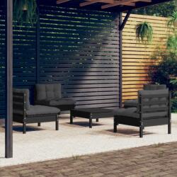 vidaXL Set mobilier grădină cu perne antracit, 5 piese, lemn de pin (3096038) - comfy
