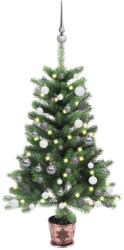 vidaXL Brad de Crăciun artificial LED-uri&globuri, verde, 90 cm (3077724) - comfy