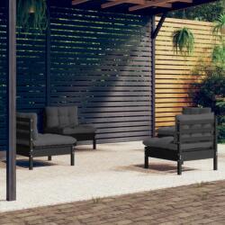 vidaXL Set mobilier grădină cu perne antracit, 4 piese, lemn de pin (3096032) - comfy