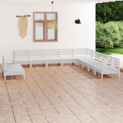 vidaXL Set mobilier de grădină, 11 piese, alb, lemn masiv de pin (3083145) - comfy