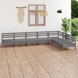vidaXL Set mobilier de grădină, 7 piese, gri, lemn masiv de pin (3083016) - comfy
