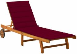 vidaXL Șezlong de grădină cu pernă, lemn masiv de acacia (3061353) - comfy