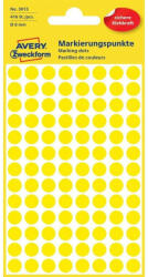 Avery Etikett címke, o8mm, jelölésre, 104 címke/ív, 4 ív/doboz, Avery sárga