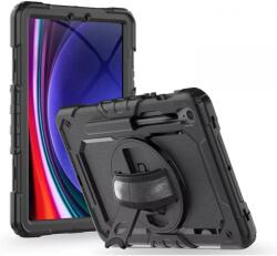 Tech-Protect Solid ütésálló tablet tok 360 fokos védelemmel 4H kijelzővédő üveggel Samsung X510/X516B Galaxy Tab S9 FE 10.9 fekete (TP606249)