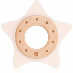 Kikkaboo Silicone and Wood Teether Star jucărie pentru dentiție Pink 1 buc
