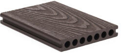 G21 kütléri burkolólap 2, 5 x 14, 8 x 300 cm, Dark Wood, kerek lyukakkal, WPC (TPRDRKW300K) - websale