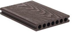 G21 kütléri burkolólap 2, 5 x 14, 8 x 300 cm, Dark Wood, kerek lyukakkal, WPC (TPRDRKW300K)