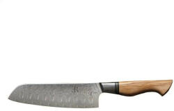 Ryda Knives ST650 santoku kés, barázdált pengével (18 cm) damaszkuszi acél (R-0702)