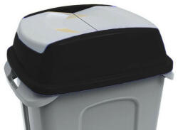 PLANET Hippo hulladékgyűjtő szemetes fedél, műanyag, fekete, 70L (UP222FX)