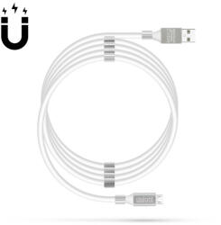 KAU-Delight USB mágneses adarkábel A-B(micro) 1, 2m 2A fehér