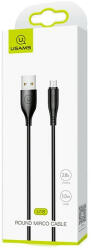 KAU-USB kábel A-B micro USB fekete PVC 1m USAMS