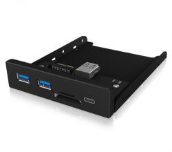 RaidSonic Front Panel Raidsonic IcyBox, 3x USB 3.0, 1x USB-C, 1x micro SD/SD card reader, Black (IB-HUB1417-i3)