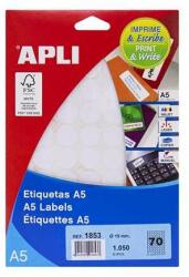 APLI Etichete APLI, 19 mm rotunde, A5, APLI, 1050 de etichete per pachet (01853)
