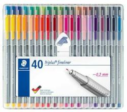 STAEDTLER Set de ace de pâslă, 0, 3 mm, STAEDTLER "Triplus® 334", 40 de culori diferite (334 SB40)