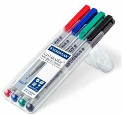 STAEDTLER Set de markere fără alcool, OHP, 0, 6 mm, STAEDTLER Lumocolor 316 F, 4 culori diferite (316 WP4)