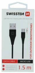 SWISSTEN - Cablu de date și încărcare, USB/micro USB, 1, 5 m (conector de 9 mm) (71504303)