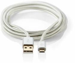 Nedis Cablu de sincronizare și încărcare Nedis USB 2.0-A masculin către MicroUSB-B masculin, 2m - aluminiu (CCTB60500AL20)