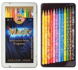 ICO Set de creioane magice colorate, fără lemn PROGRESSO MAGIC 8772 KOH-I-NOOR 12 culori (7140110004)