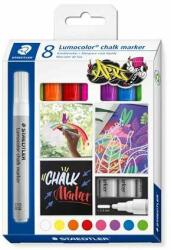 STAEDTLER Set de markere cu cretă, 2, 4 mm, conic, STAEDTLER "Lumocolor® 344", 8 culori diferite (344 C8)