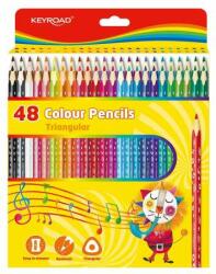 Keyroad Set de creioane colorate 18 cm triunghiulare Keyroad 48 klf. culoare (KR972504)