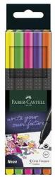 Faber-Castell Set de ace de pâslă, 0, 4 mm, FABER-CASTELL "Grip", 5 culori neon diferite (151603)