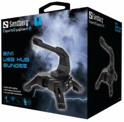 Sandberg 2in1 Bungee USB 2.0 HUB (4 porturi) - Negru (133-92)