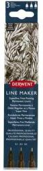 Derwent Set de ace de pâslă, 0, 1/ 0, 3/0, 5 mm, DERWENT "Line Marker", negru (2305560)