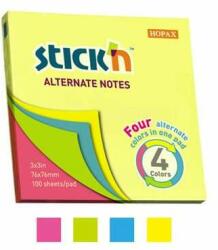 Stick'n STICK N 76x76 mm, 100 de coli Bloc de notițe autoadezive culori neon (21822)
