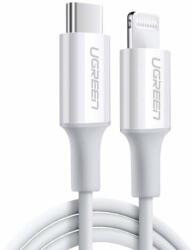 UGREEN US171 Cablu de date și încărcare, Power Delivery, MFI, USB-C / Lightning, 36W, 50cm, alb (60747)