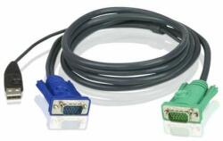 ATEN Cablu KVM USB cu 3 în 1 SPHD 1, 8 m negru 2L-5202U (2L-5202U)