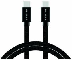 SWISSTEN - Cablu de date și încărcare cu acoperire textilă, USB-C/USB-C 2 m negru (71528201)