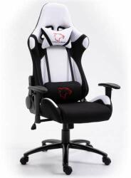 Furniture 4 Gamers Scaun Dark Gamer cu pernă pentru gât și talie #white-black (F4GFG38W/F)