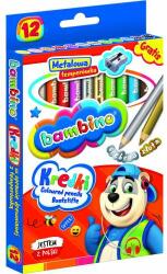 Bambino Metal Pencils 12pcs set de creioane colorate cu ascuțitoare, Multicolor (KX5487)