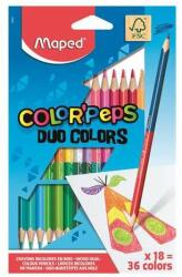 Maped Set de creioane colorate, triunghiulare, cu două capete, MAPED "Color'Peps Duo", 36 de culori diferite (829601FC)