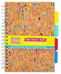 Pukka Pad Caiet de notițe cu spirală B5, cu linii, cu separator, 200 de pagini, PUKKA PADS "Planet Cork Project Book", plută (9856-SPP)