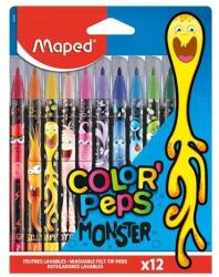 Maped Set de stilouri cu vârf de fetru, 2, 8 mm, lavabil, MAPED "Color`Peps Monster" 12 culori diferite (845400)